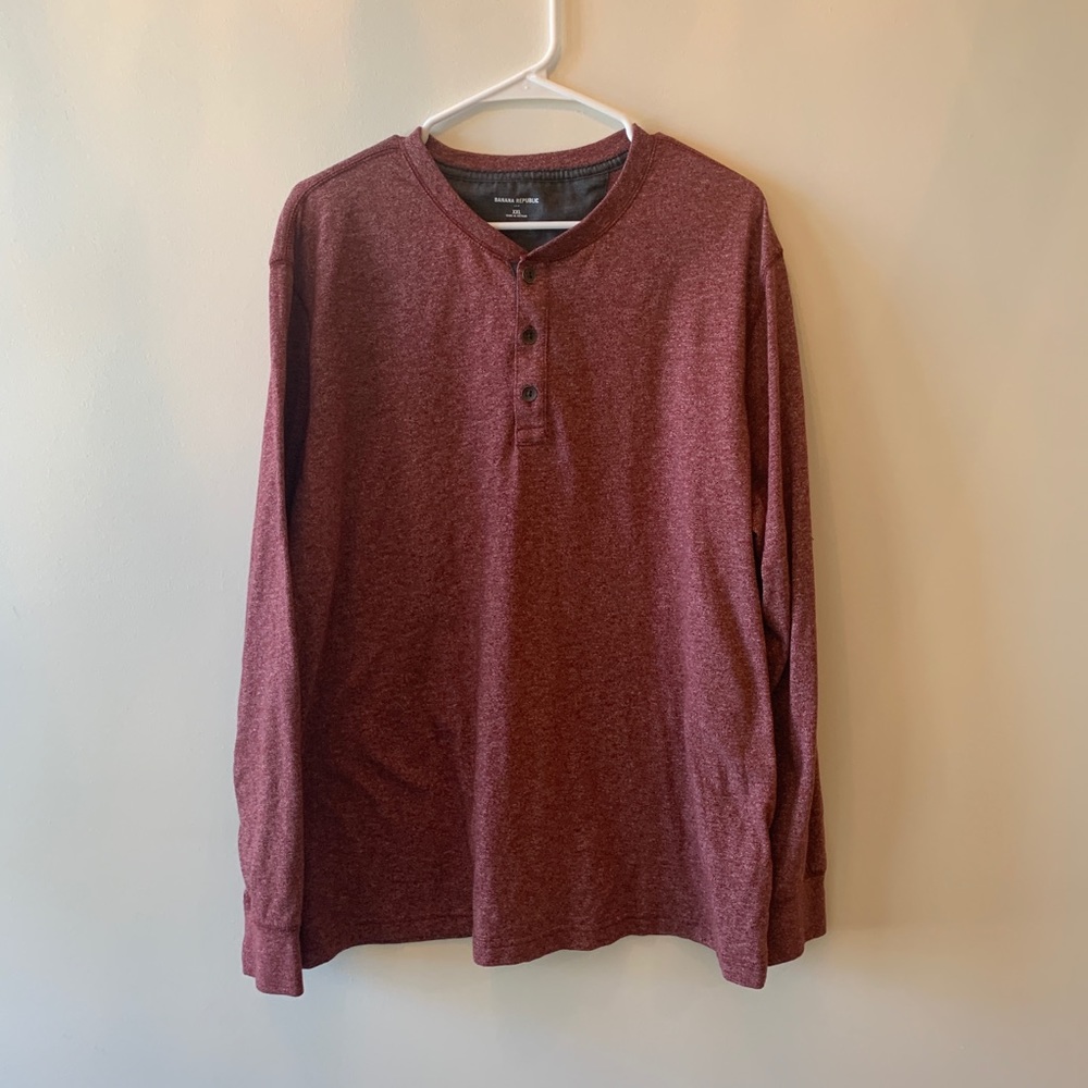 BR heathered dark red Henley XXL EUC